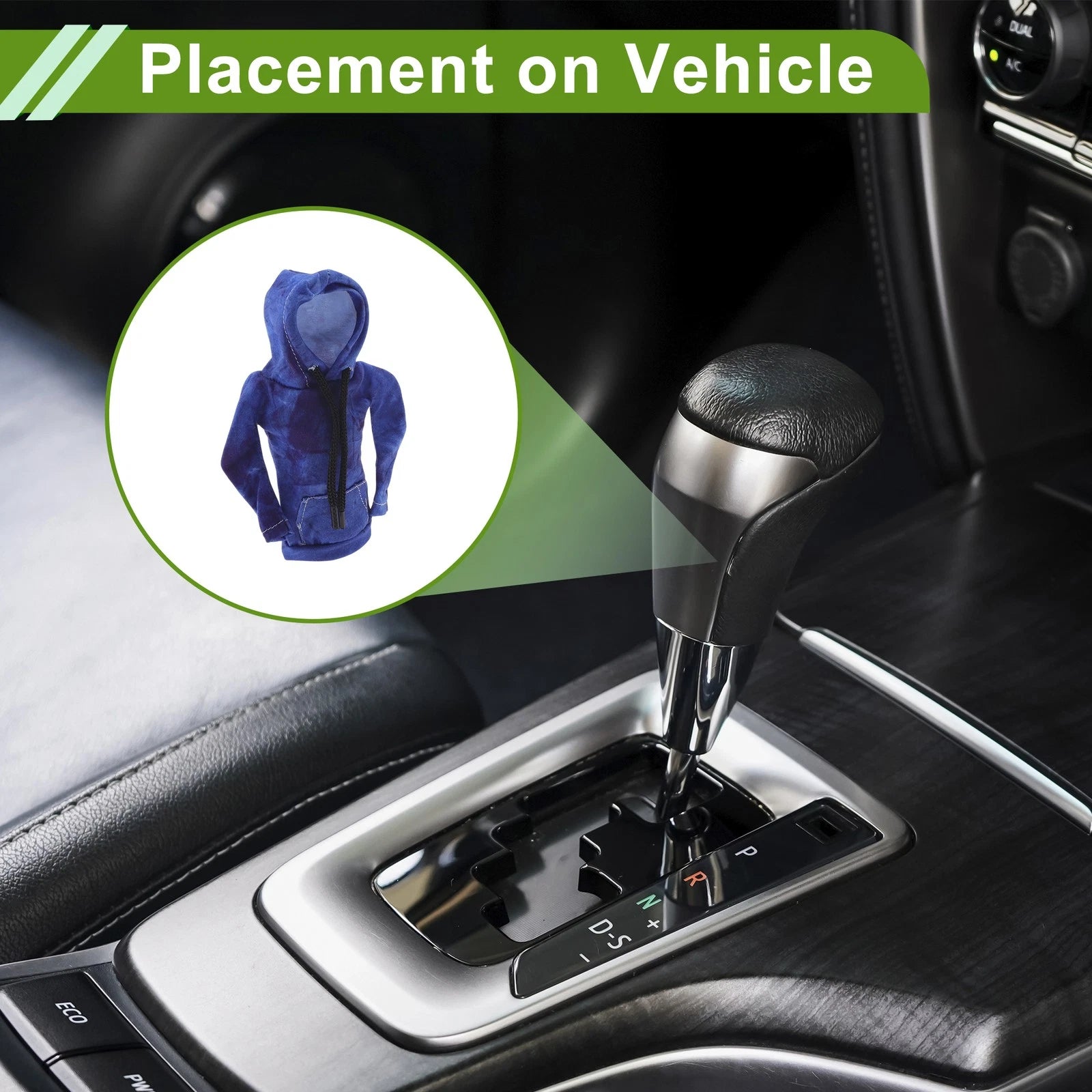 Gear Shift Knob Cover for Car (1 Pc, Deep Blue Polyester, 6.3"x5.12")