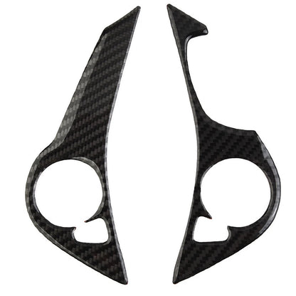 Set of 2 Cover Panel Car Trim Buttons for (2013–2017) Black Carbon Fiber