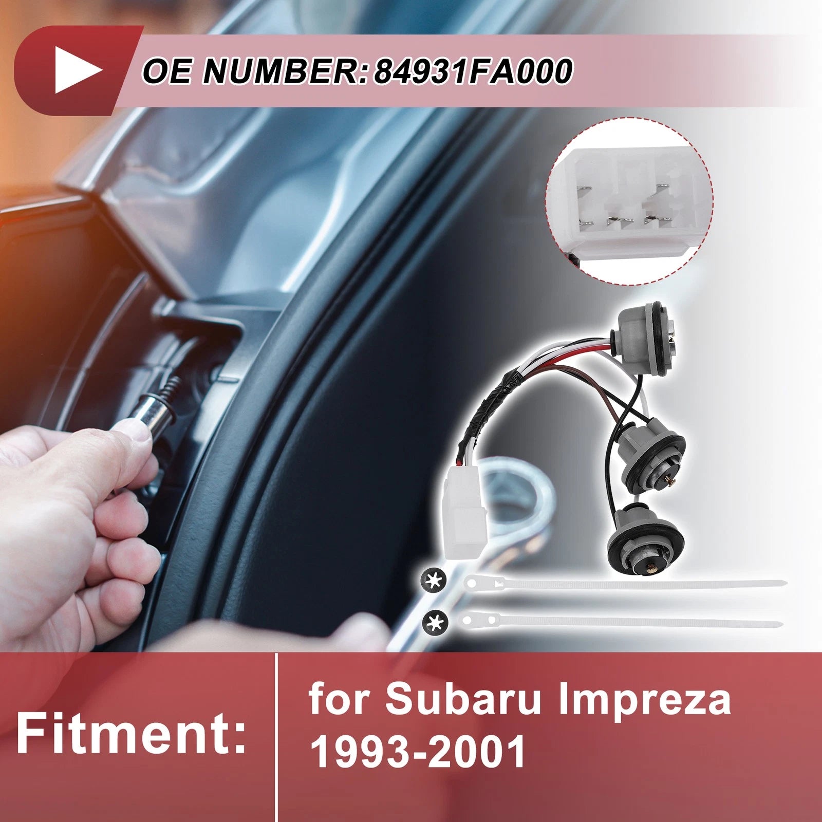 Tail Light Socket Wiring Replacement for Subaru Impreza (1993–2001)