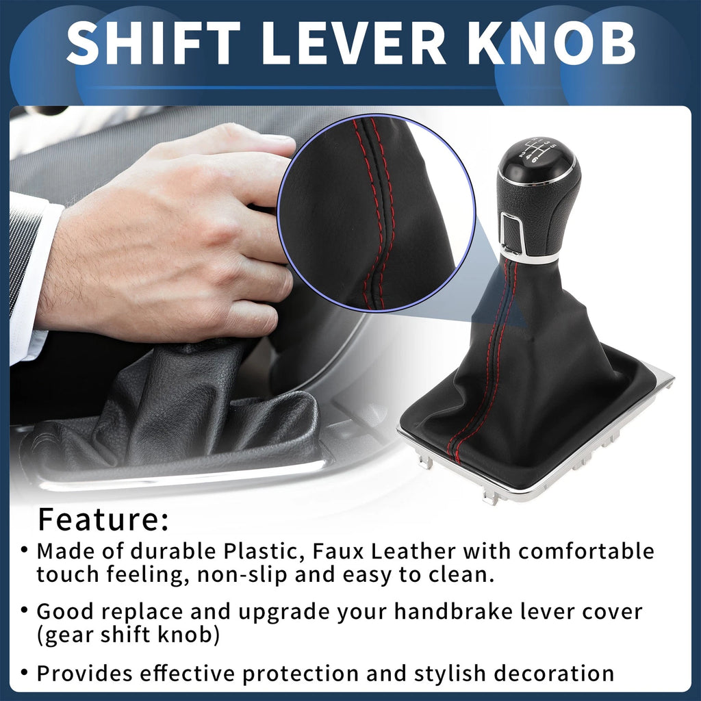 6 Speed Gear Shift Knob Replacement with Cover for VW Passat (2013–2021)