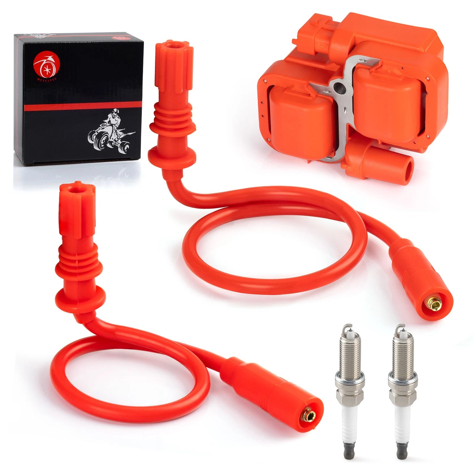 Ignition Coil & Spark Plug Set for Polaris Scrambler 1000, Sportsman 1000