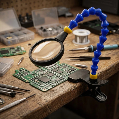 Soldering Aid Magnifier for Detailed Circuit Work (360 Degree Adjustable)