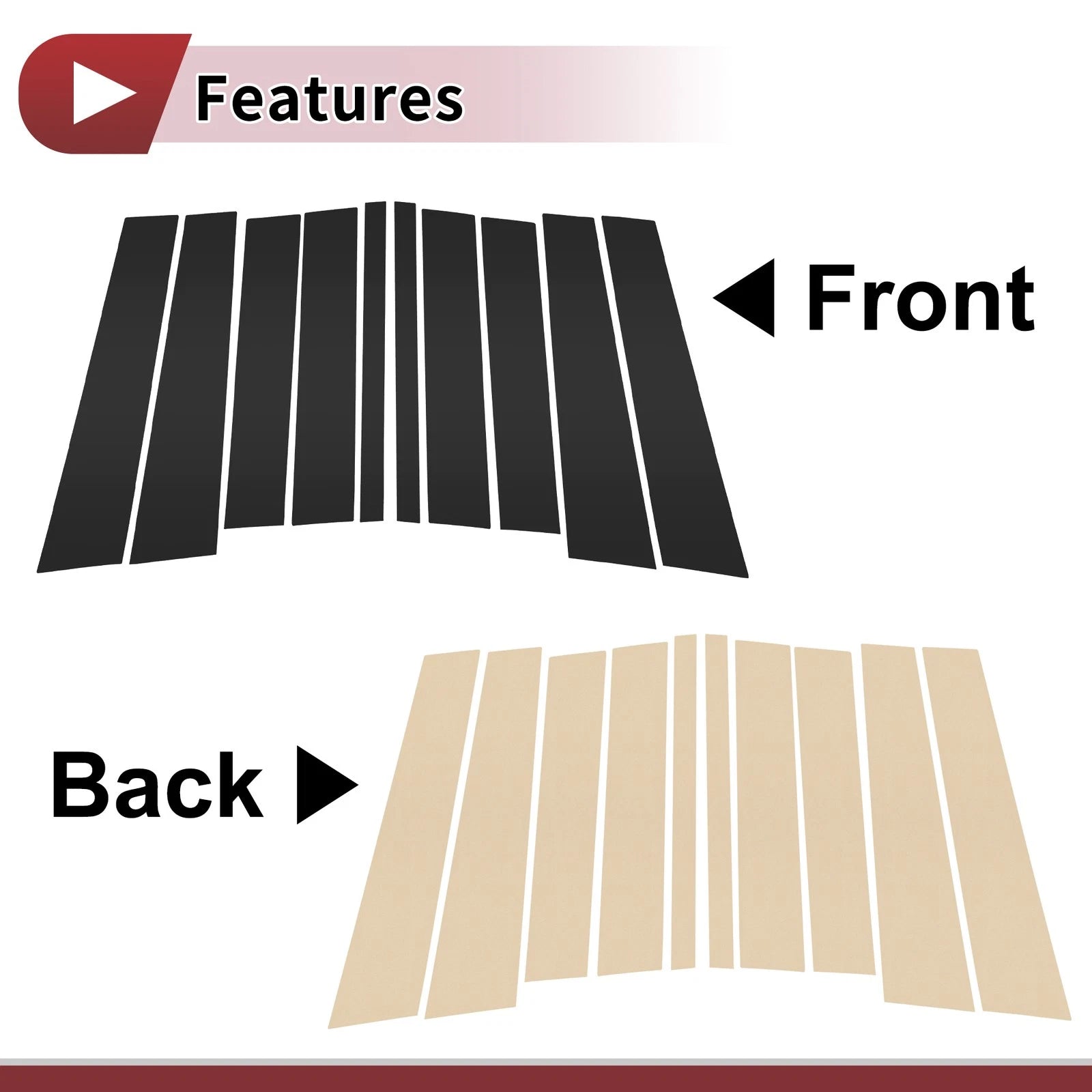 Car Door Pillar Window Trim 10 Pcs for Mercedes-Benz GL-Class (2007–2012)