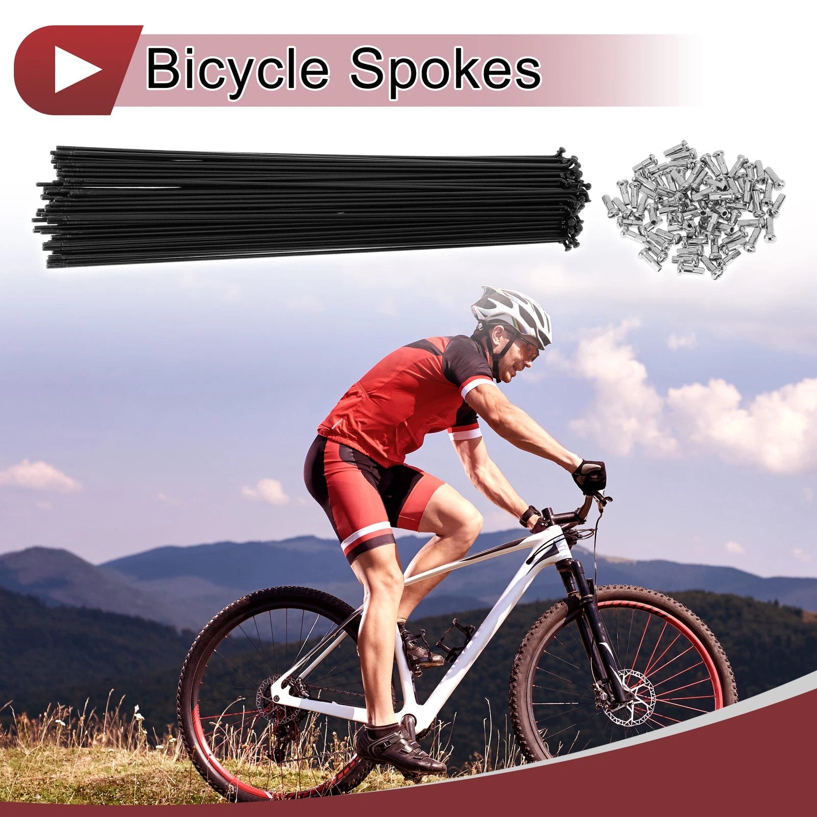 Bicycle Wheel Spokes Set for 13G 285mm Carbon Steel (Black)