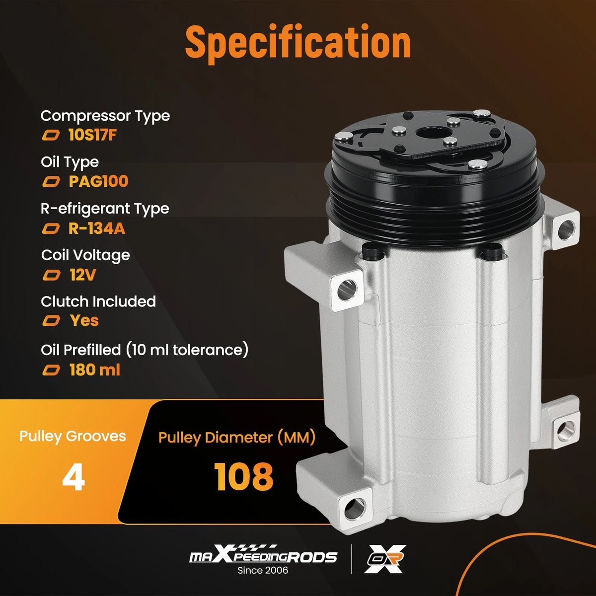 AC Compressor with Clutch for Cadillac Escalade, Chevrolet, GMC, Hummer (2002–2020)