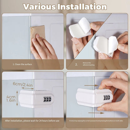 3-Digit Keyless Password Lock for Cabinets and Drawers