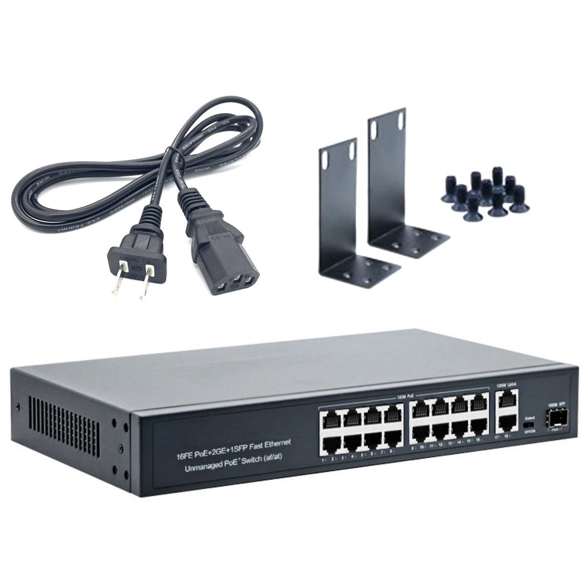 16-Port POE Switch for Network Cameras (IEEE802.3af/at)