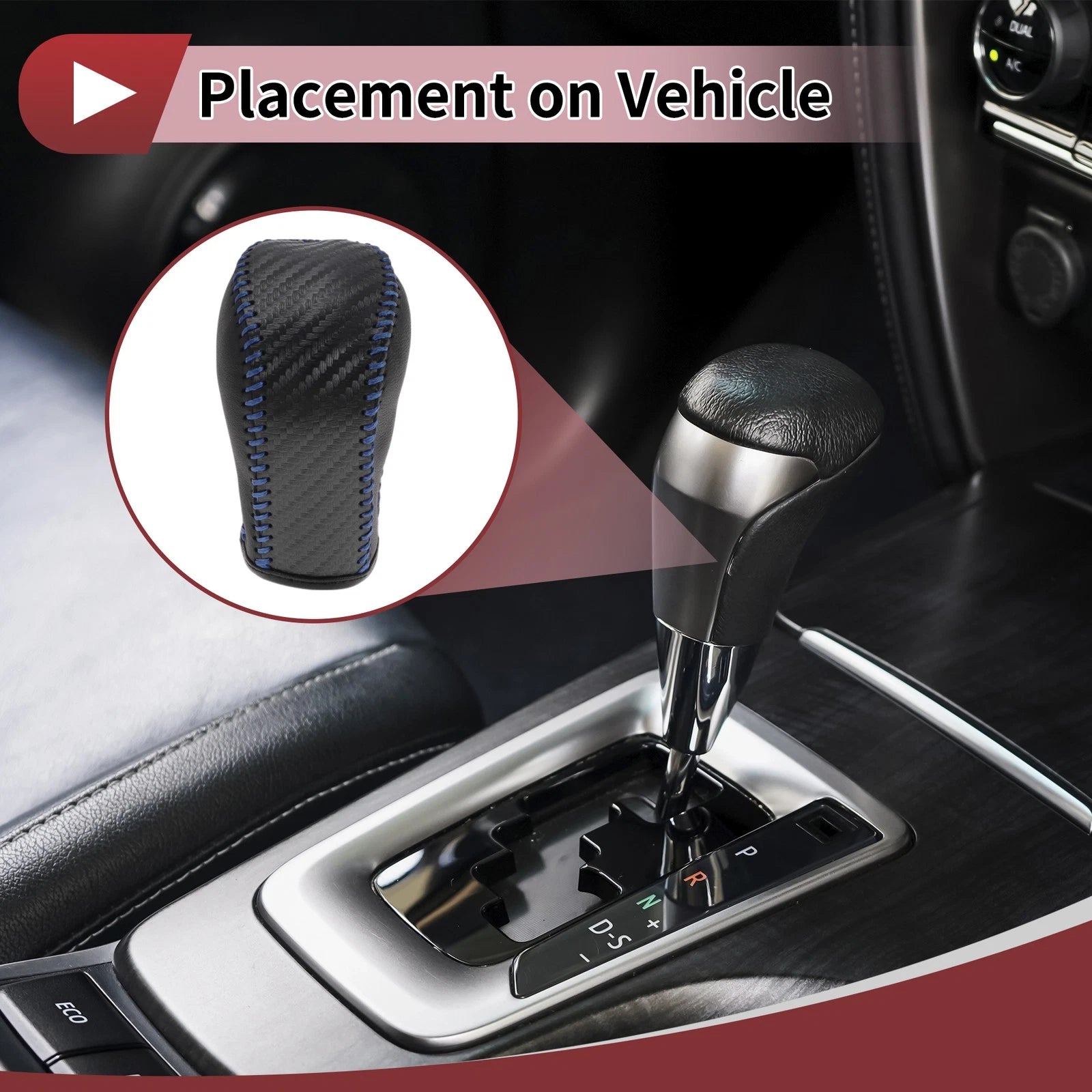 Gear Shift Knob Cover Replacement for Hyundai Tucson (2015–2018) Black