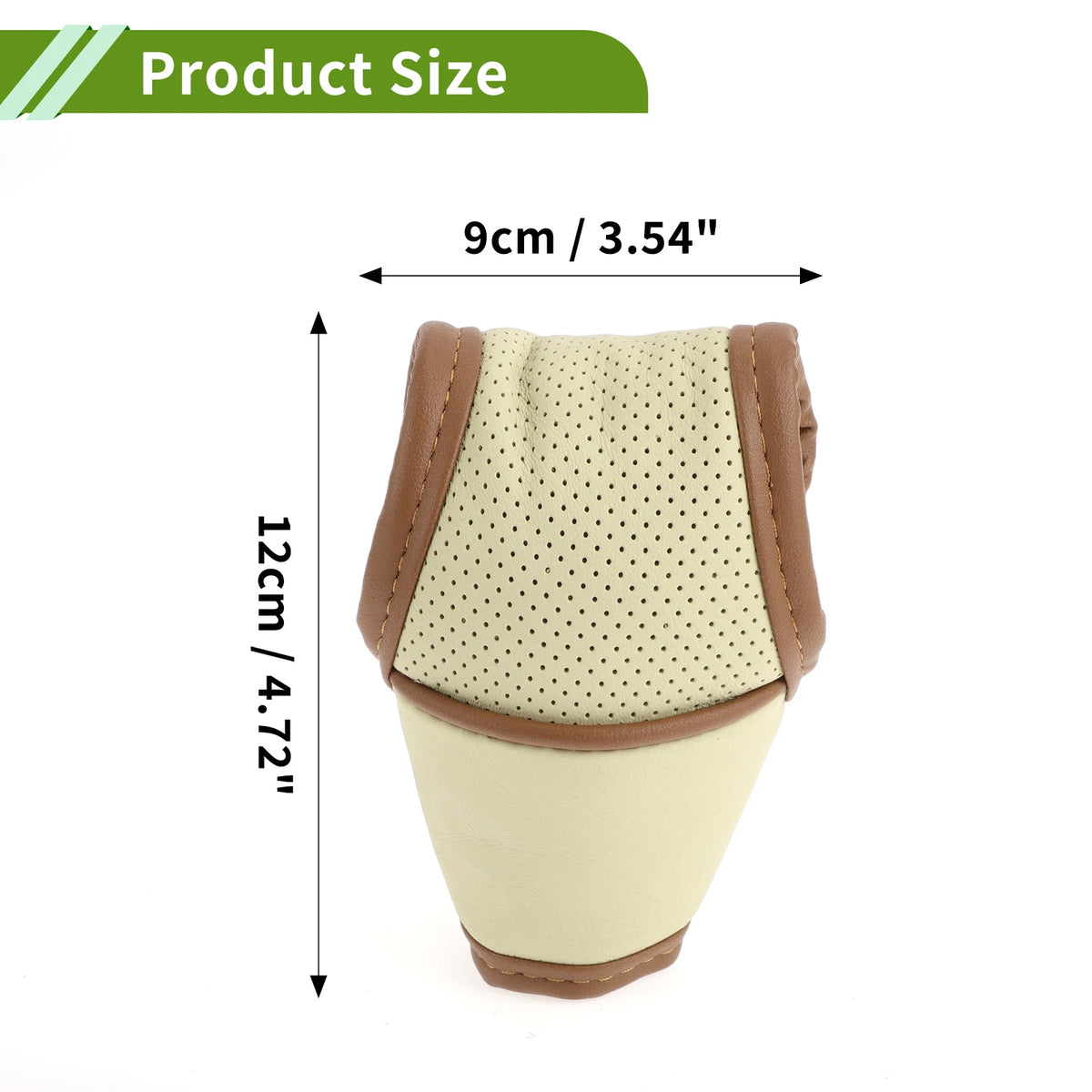 Manual Gear Shift Knob Cover for Universal Car SUV Truck - Beige Leather