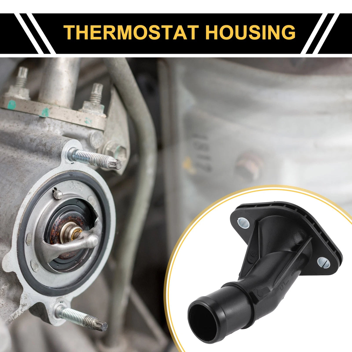 Engine Coolant Thermostat Housing Assembly Replacement for Hyundai Accent Kia Rio (2012–2017)