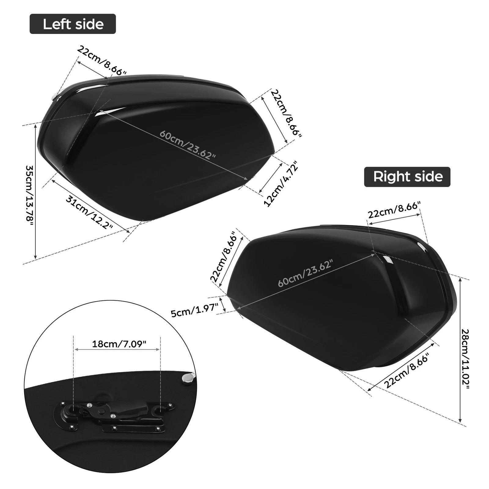 Hard Saddlebags for Harley Softail Standard FXST (2018–2024)