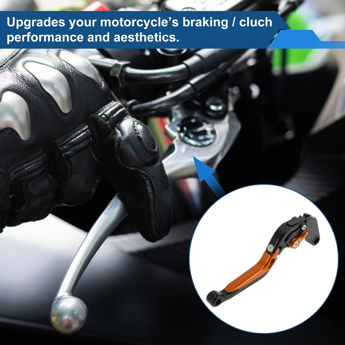 Brake Clutch Levers for Suzuki GSXR1000 (2009–2019) Black Head Orange Handle