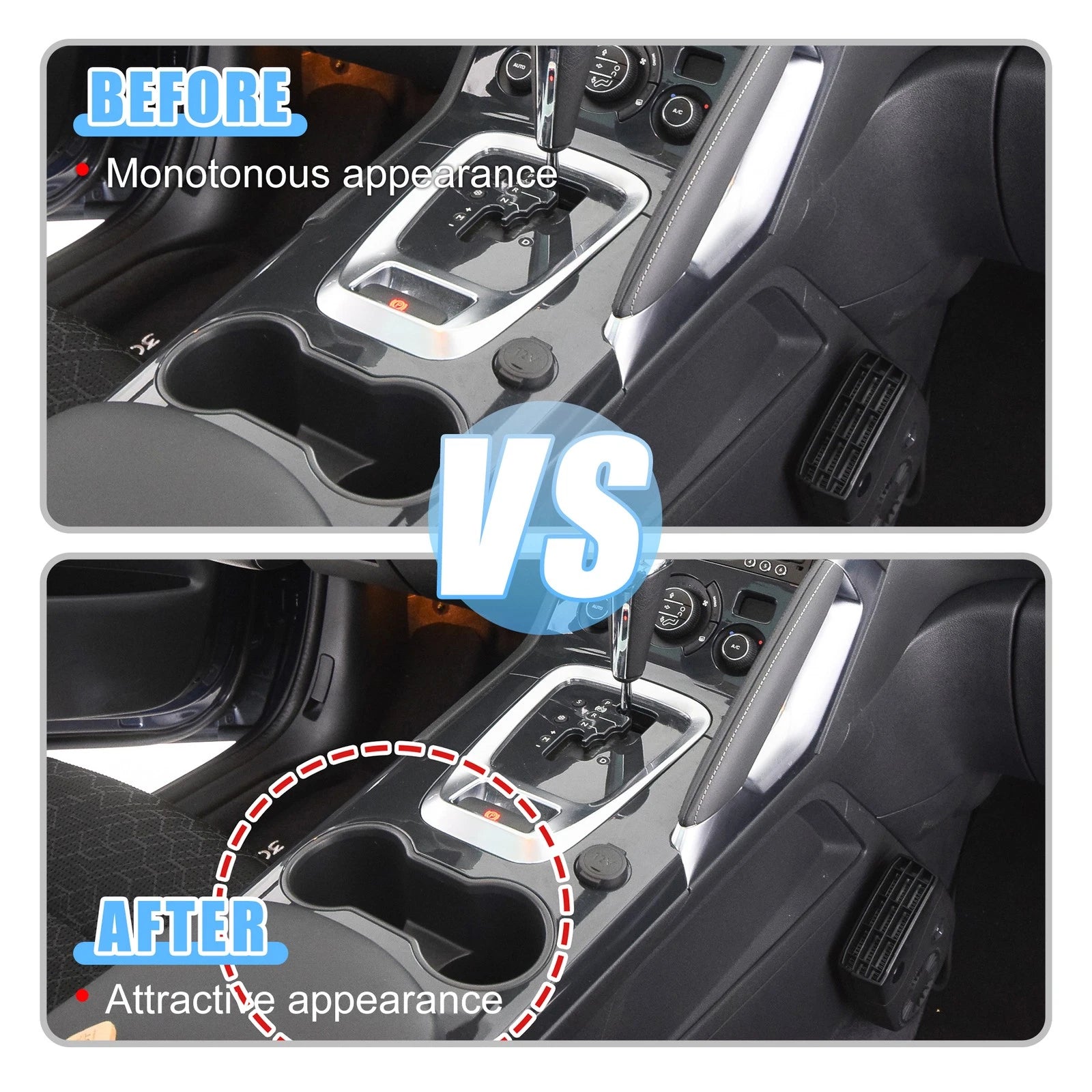 Cup Holder Cover Trim Sticker Replacement for Dodge Charger (2015–2021)