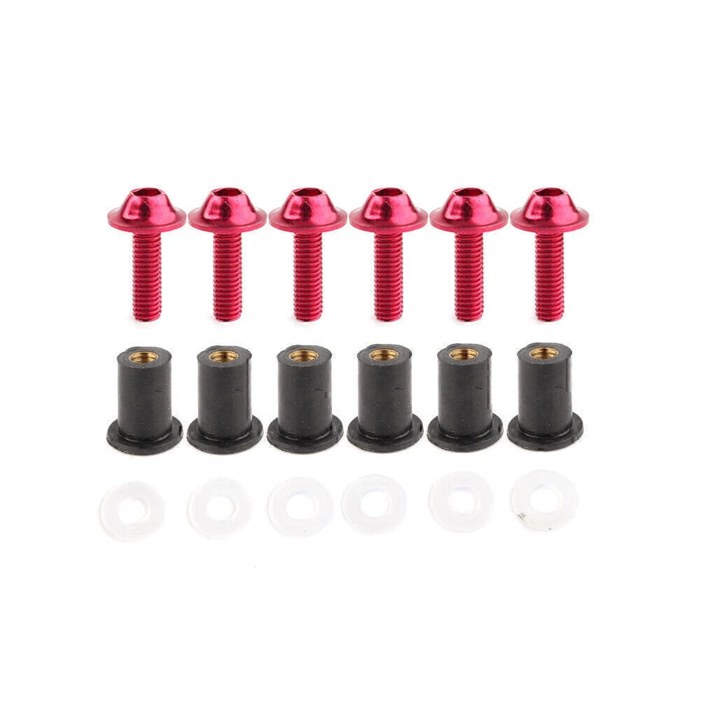 Windscreen Windshield Red Bolts Screw Fixing Kit for Honda CBR250 300 650 900 (2011–2023)