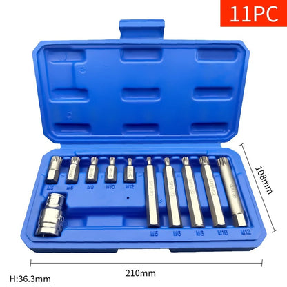 11pcs Impact Socket Set M Type with Socket Adapter for Automotive Use