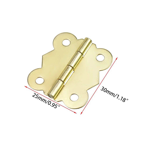 10Pcs Butterfly Hinge for Jewelry Chest Wine Box Dollhouse (25x30mm)