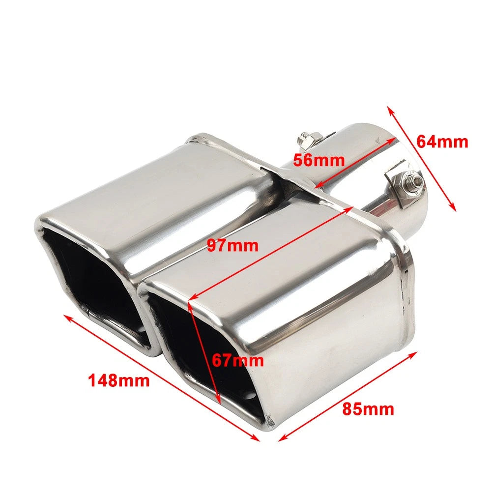 Dual Stainless Steel Exhaust Pipe Tail Muffler Tip for Car Accessories