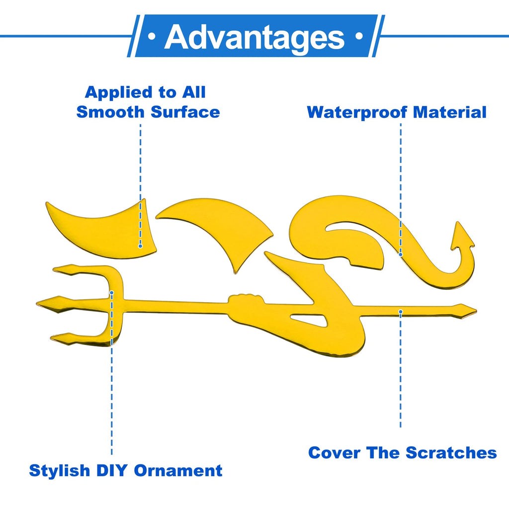 Devil Fork Pattern Bumper Sticker Decal for Cars (15x6cm)