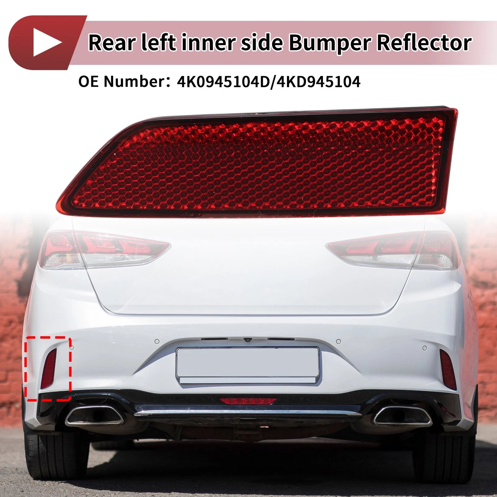 Rear Left Bumper Reflector for Audi A6 Quattro C8 (2019–2023)