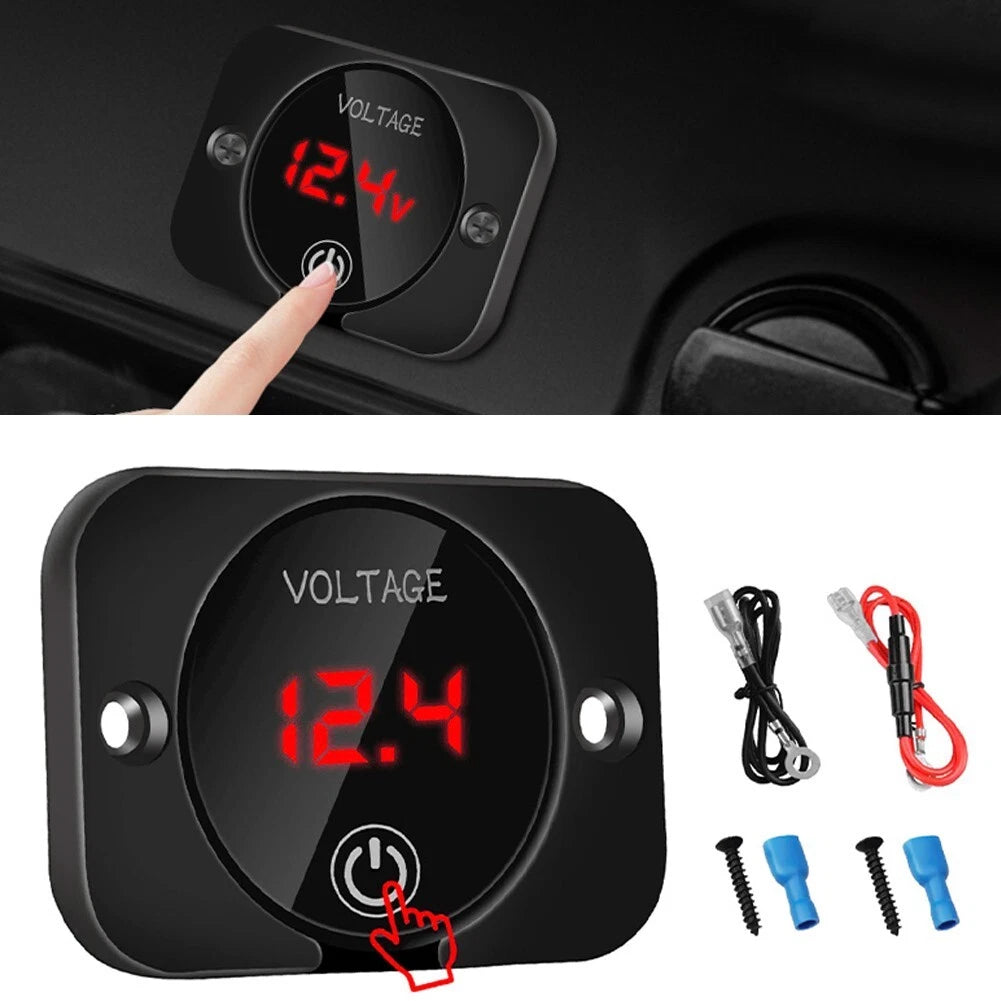 Waterproof Digital Volt Meter with Touch ON/OFF Switch for Trucks SUVs