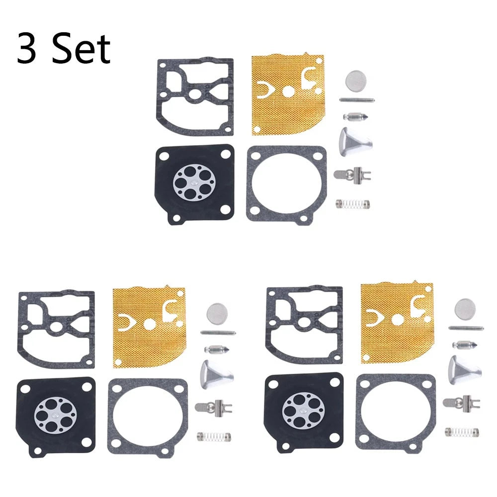 Set of 3 Carburetor Repair Kits for Zama RB-45 Jonsered 2041 2045 2050