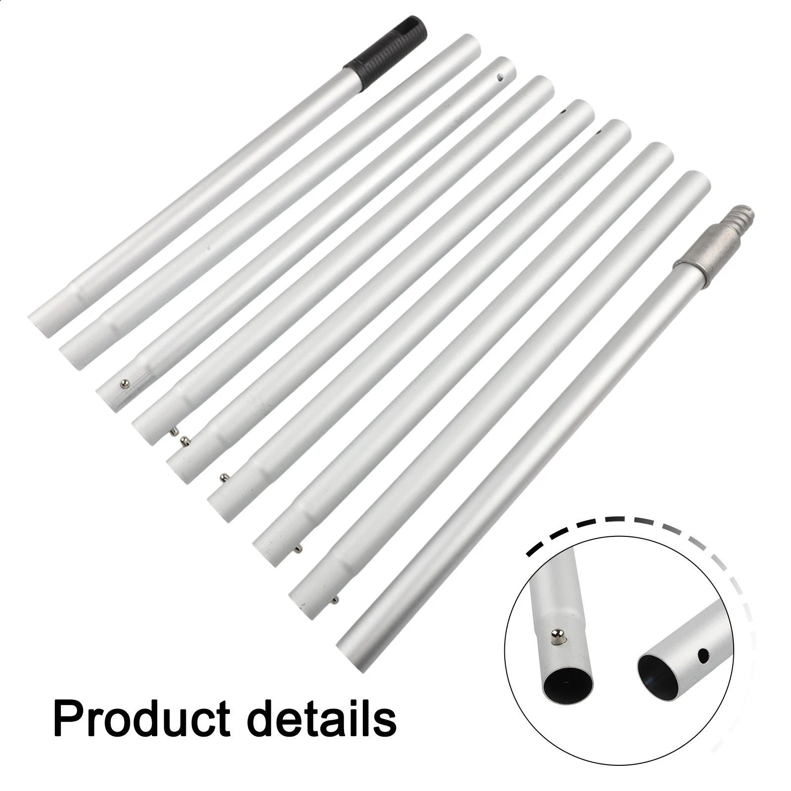 12ft Aluminum Extension Pole with Standard Threaded End for Attachments