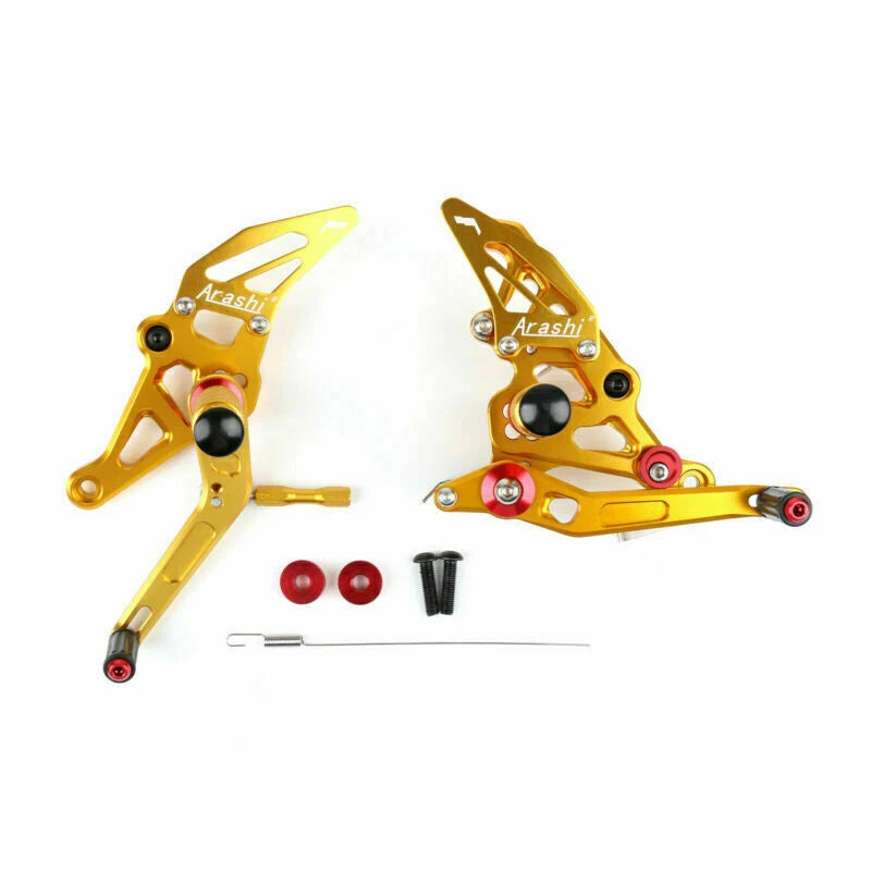 Aluminum Rearsets Footpegs Pedals for Yamaha MT-07/FZ07 (2014–2018) Gold T9