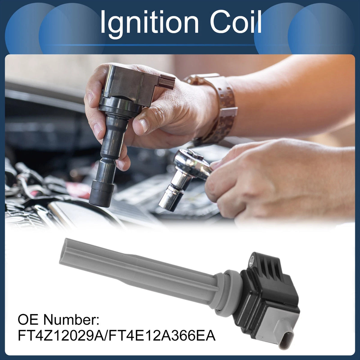 Ignition Coil Pack No.FT4Z12029A/FT4E12A366EA for Ford Edge (2015–2023)