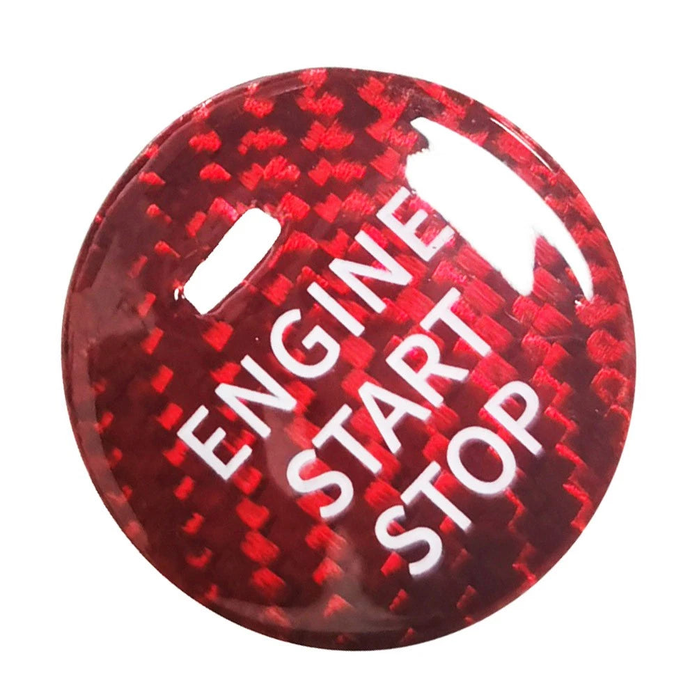 Carbon Fiber Start Stop Button Sticker For Mazda CX-3 CX-4 CX-5 CX-8 MX-5 Red