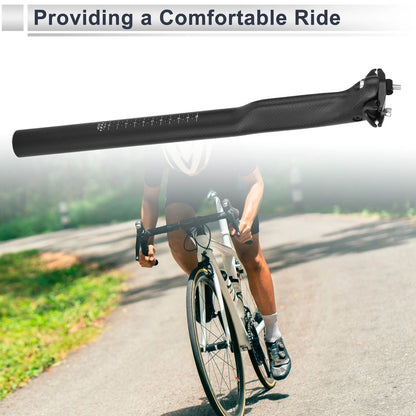 Seat Post 31.6x400mm Replacement for Bike Saddle Tube Light Matte Black