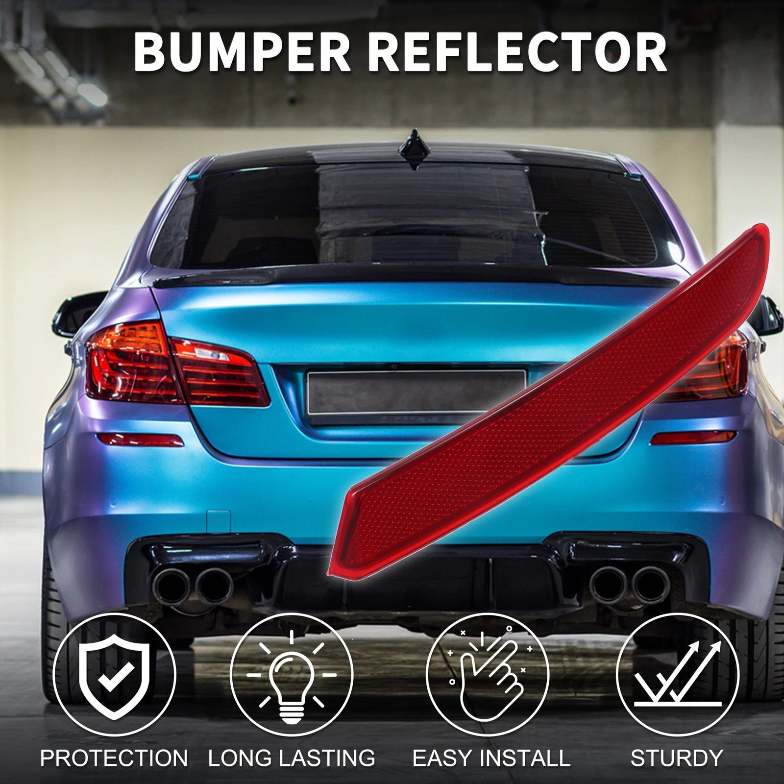 Rear Right Bumper Reflector Replacement for BMW 528i xDrive (2012–2016)
