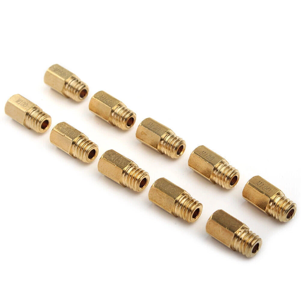 10 Pcs Hex Type Main Jets For MIKUNI VM/TM/TMX Carburetor 100 110 120-190 Set