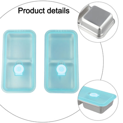 Double Compartment Leak-Proof Food Storage Box - 304 Stainless Steel