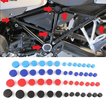 Frame End Cap Hole Plug Cover Kit for BMW R1200GS LC ADV (2013–2016) Blue