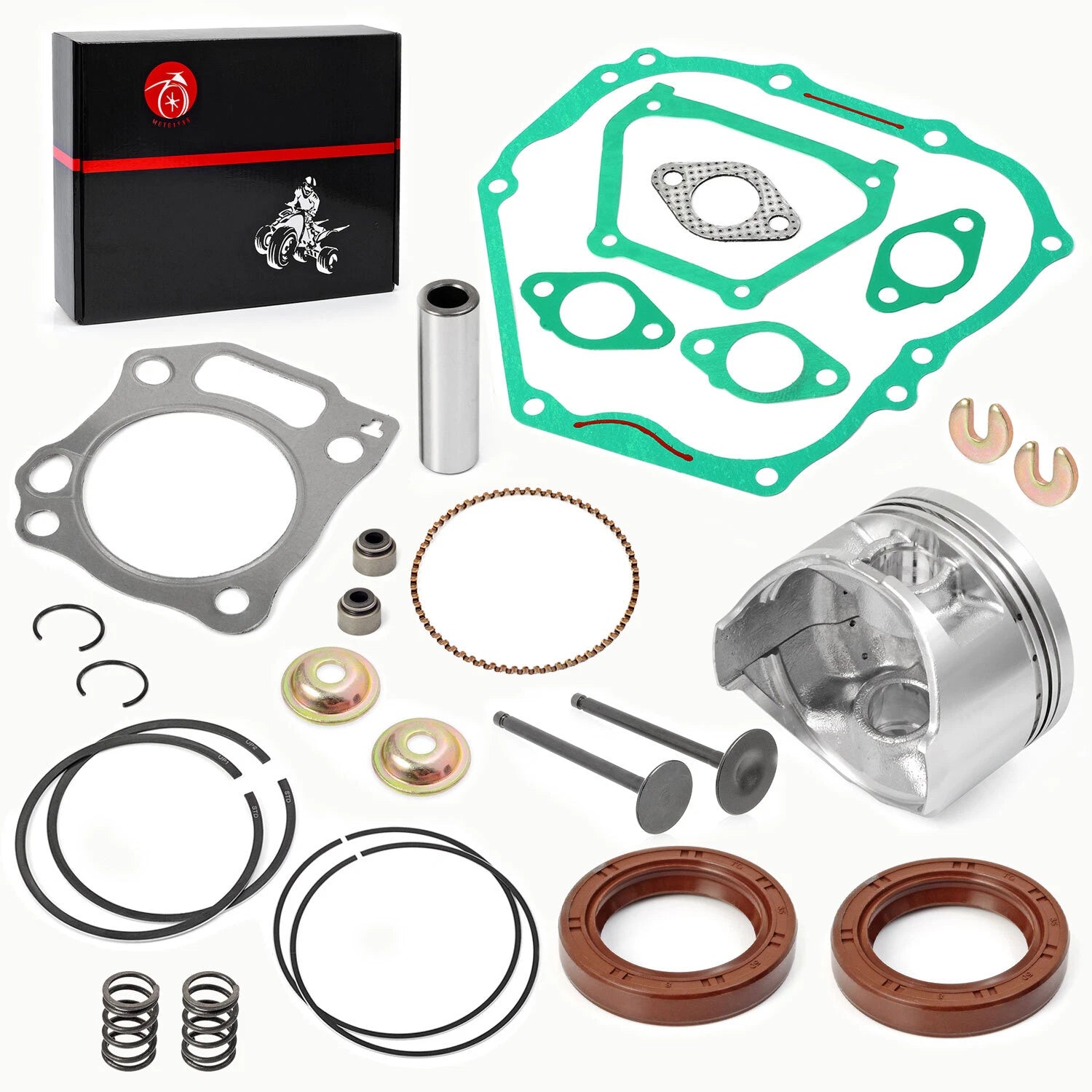 Engine Top End Rebuild Kit for Yamaha Golf Cart YDRA (STD Piston, Valve Gasket)