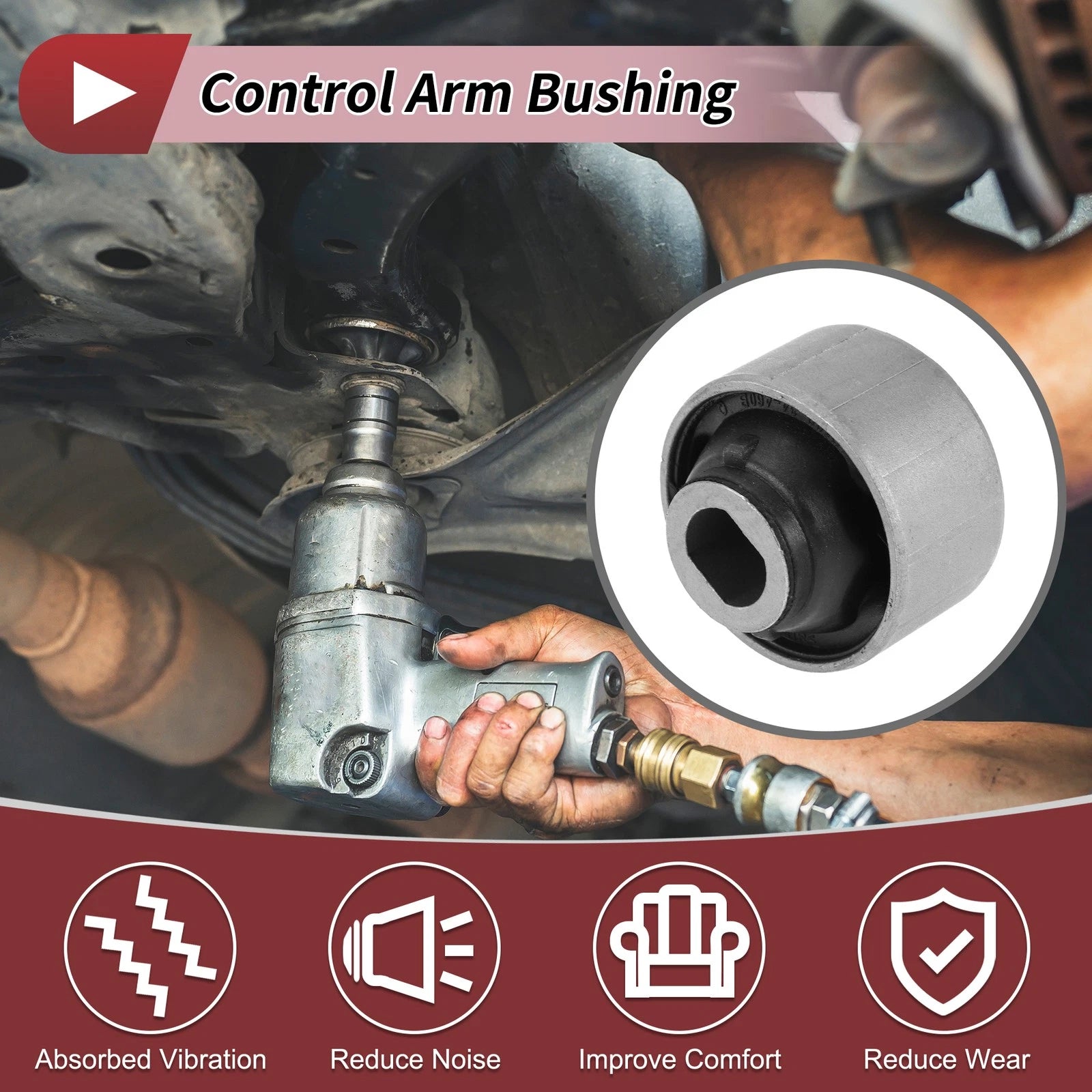 Front Rear Lower Control Arm Bushing Replacement for Mazda Protege (1999–2003)