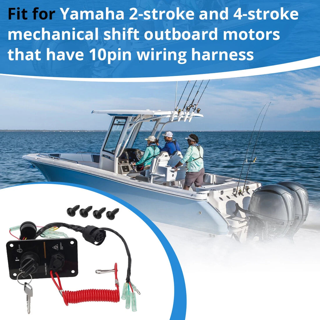 Outboard Single Engine Key Switch Assembly Panel for Yamaha (704-82570-12-00)