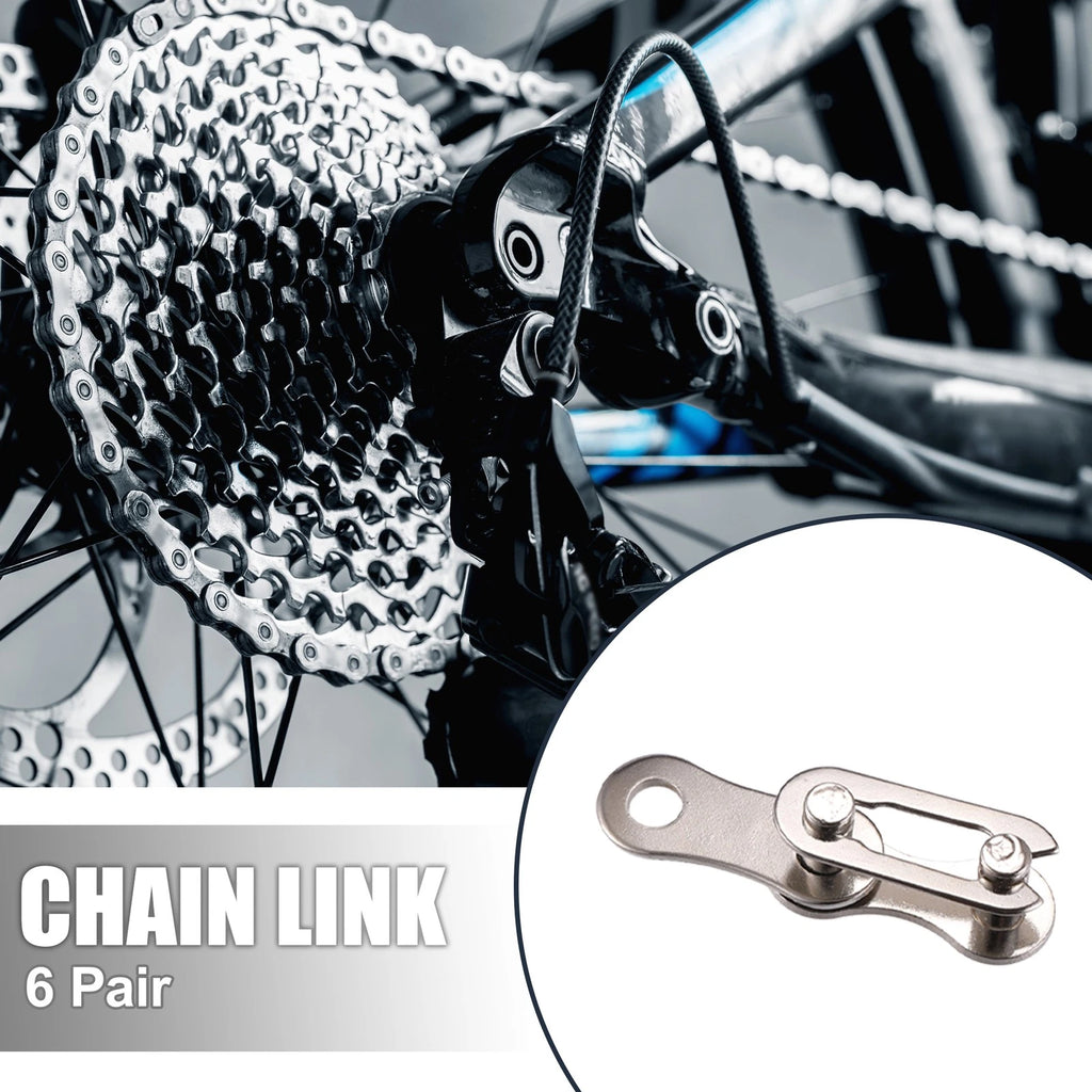 Single Speed Chain Master Link Connectors Pair for Bike Bicycle (Silver Tone) (–)