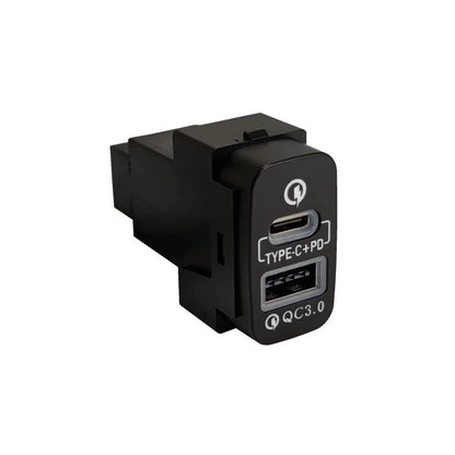 USB-C PD + USB-A QC3.0 Charger Kit for Mitsubishi Outlander Pajero (2006–2015)