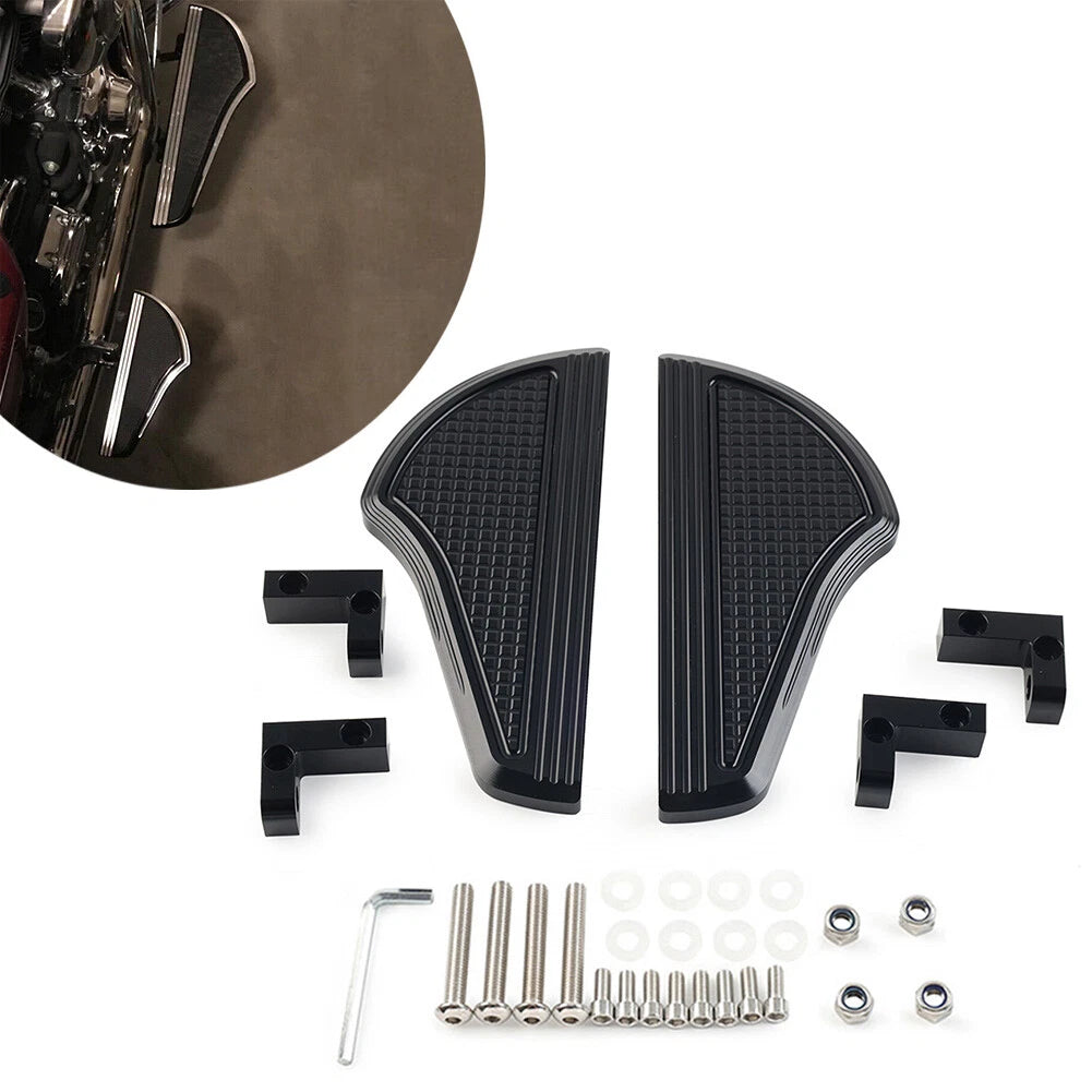 2x Rear Passenger Floorboard Footboard Fit Harley Electra Tour Road Glide Black