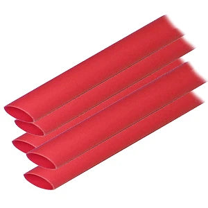 5-Pack Adhesive Lined Heat Shrink Tubing 1/2" x 12" Red for Ancor 305624