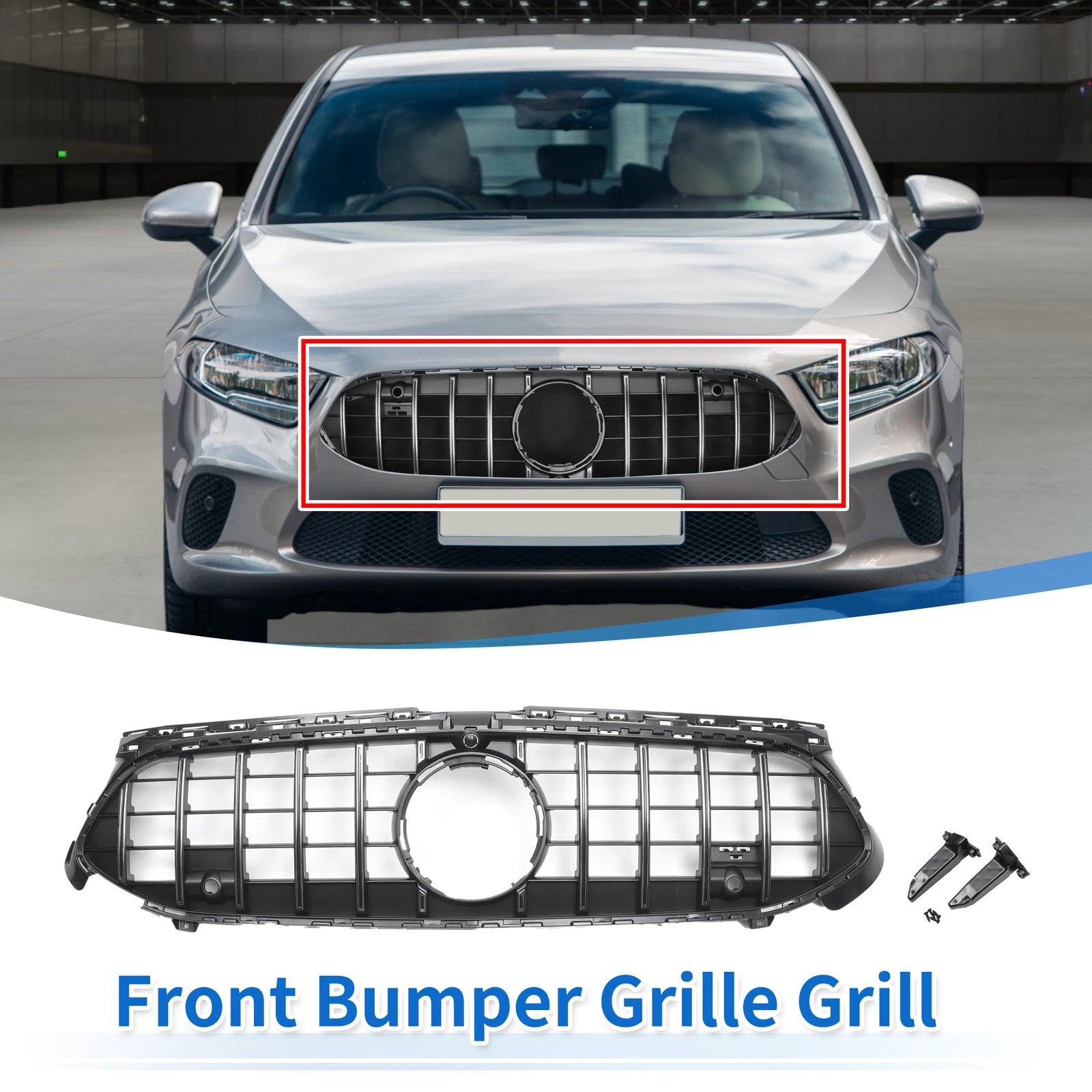 Front Upper Bumper Grille Grill Replacement for Mercedes-Benz A-Class (2023–2024)