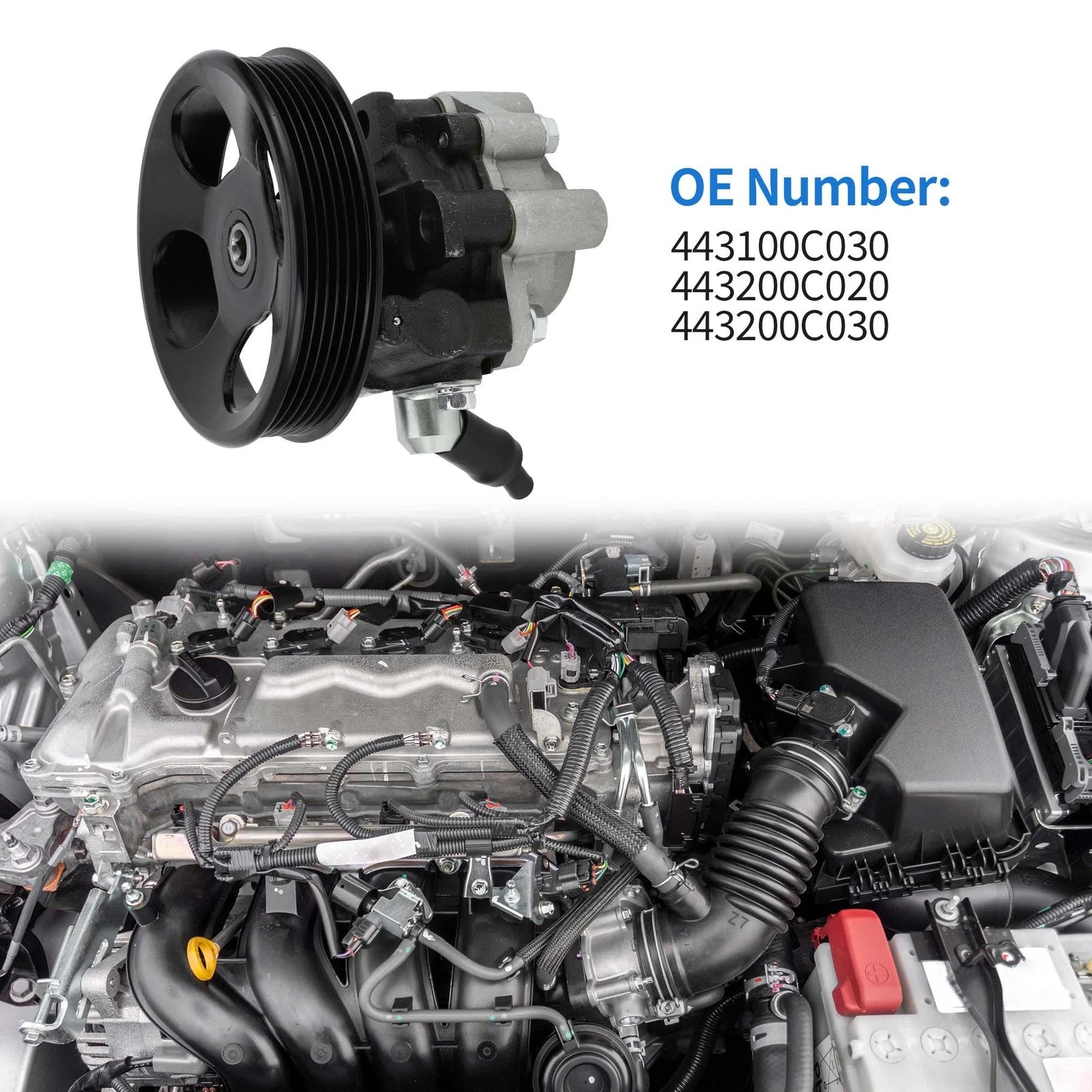 Power Steering Pump with Pulley Replacement for Toyota Sequoia Tundra (2008–2021)