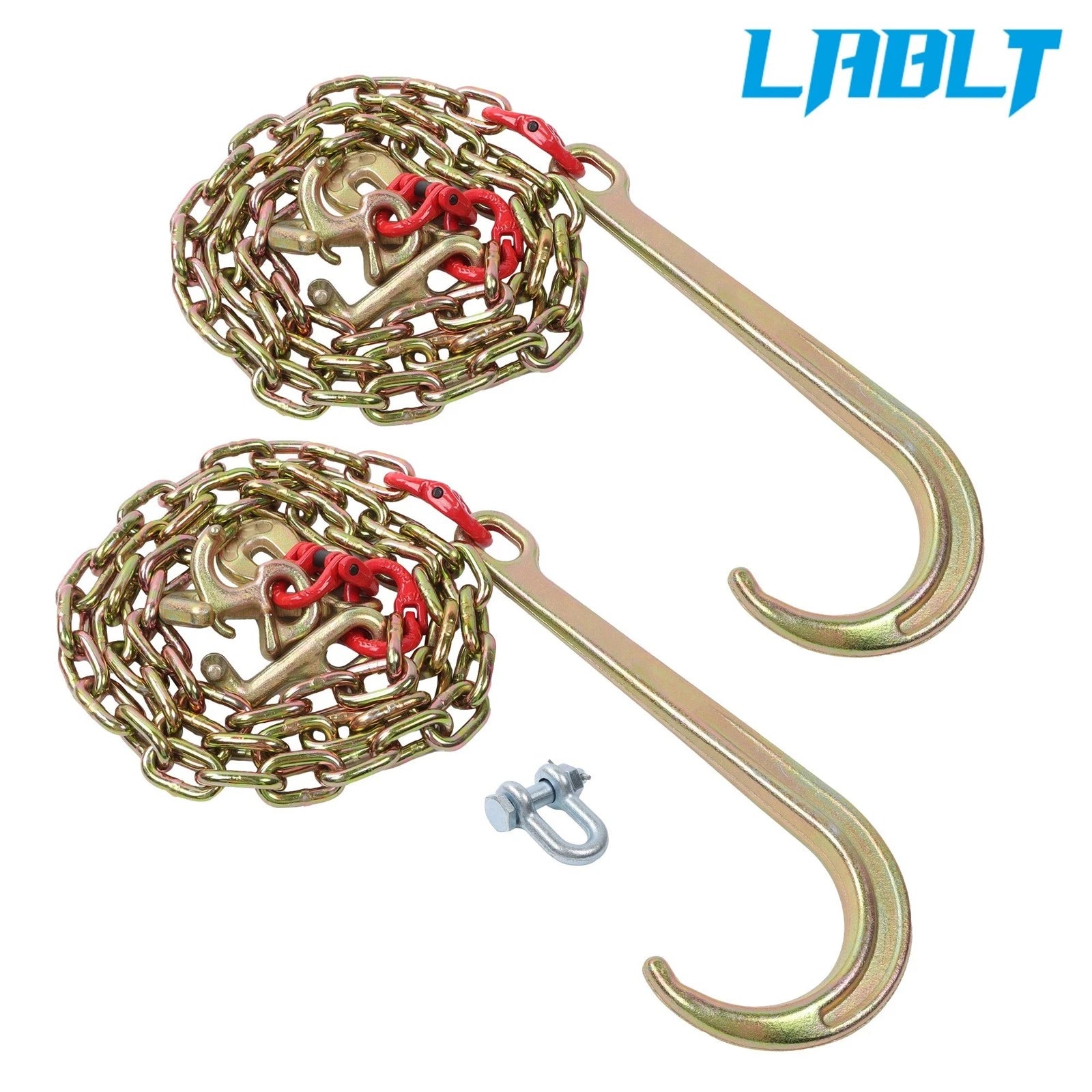Set of 2 J Hook Tow Chains for LABLT (5/16" x 6')