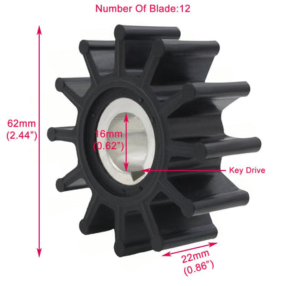 Water Pump Impeller for Kohler 229826 344089 344371 Westerbeke 302875