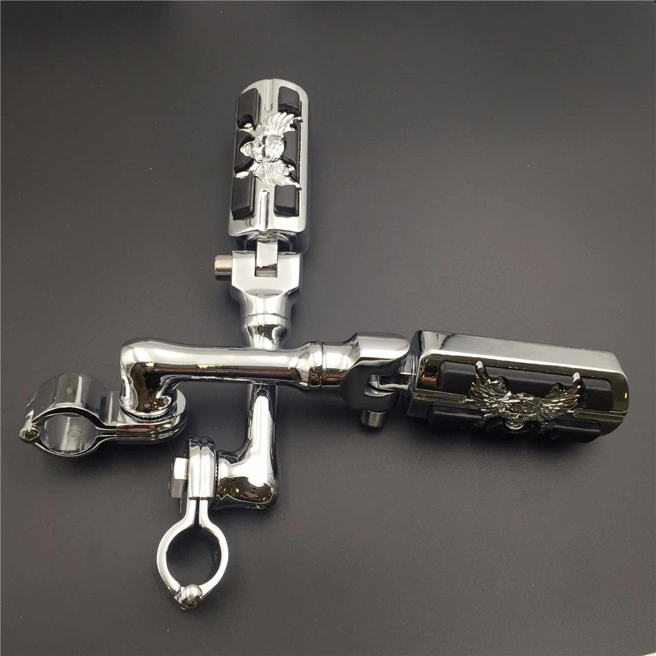 Chrome 1" Wing Sull FootPeg for Harley Sportster 883 1200 (2004–2023)