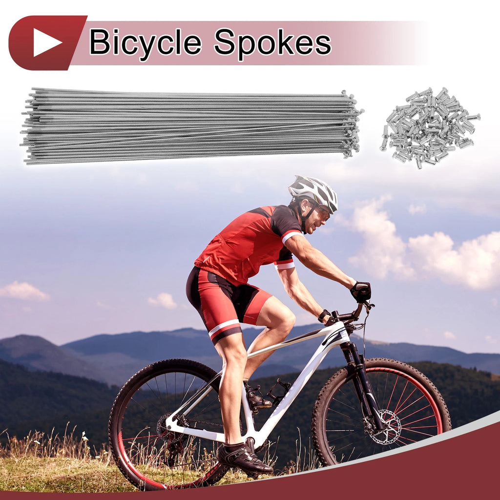 Bicycle Spokes 288mm Replacement Set for 13G Bike Wheel (72 Pack)