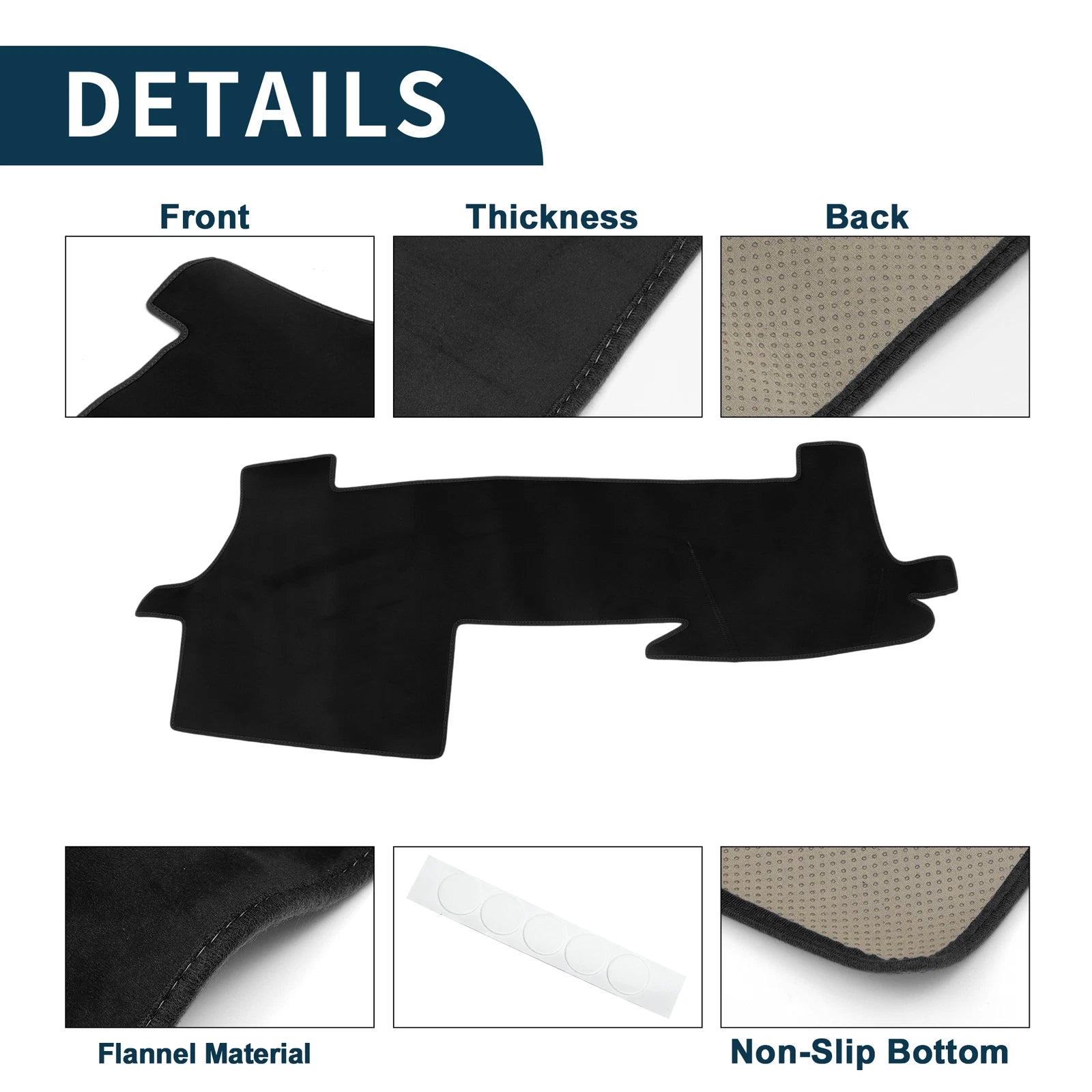 Dashboard Cover Mat for Toyota Mark X (2004–2020) - Black