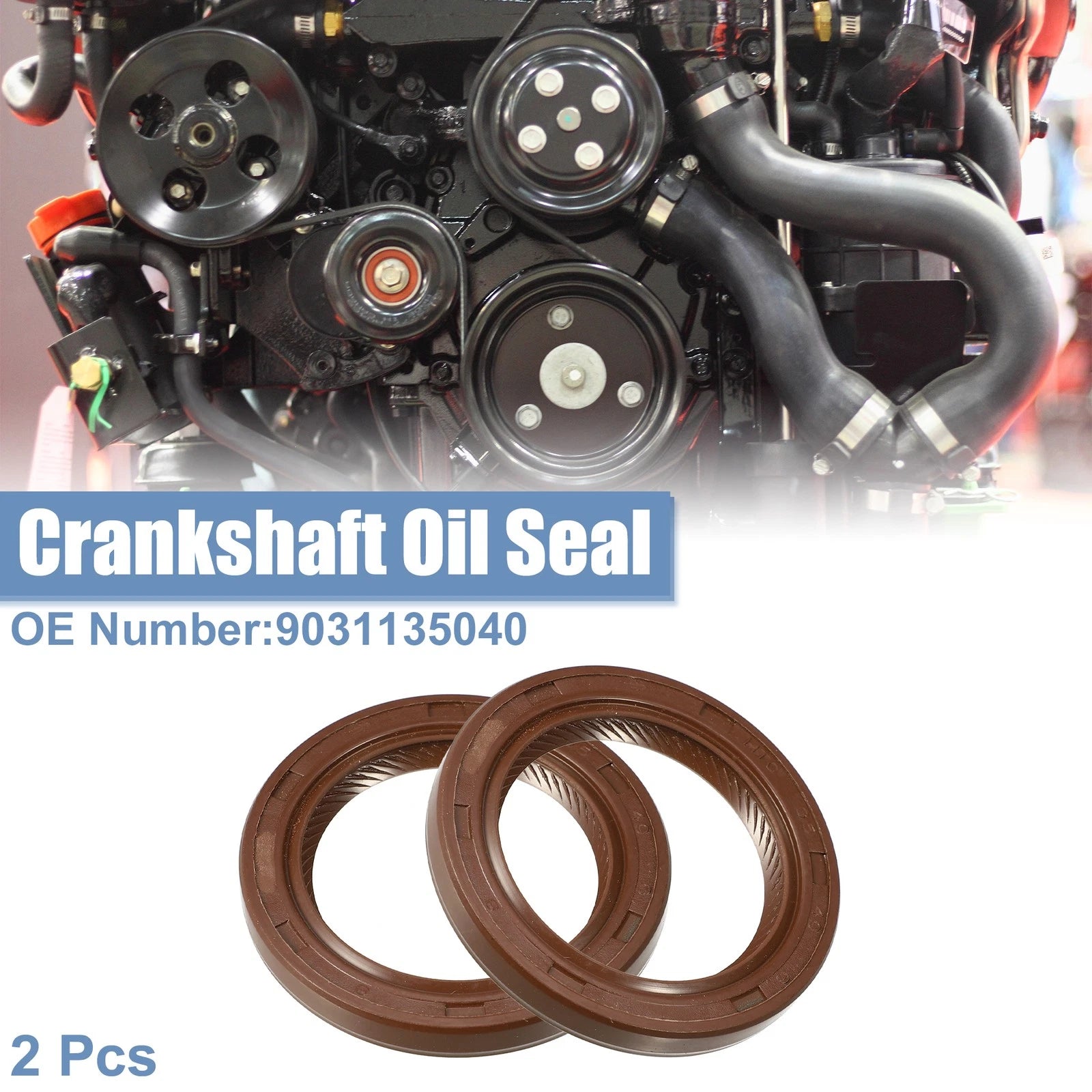 2pcs Engine Crankshaft Oil Seal Replacement for Toyota Celica Corolla MR2 (1990–2005)