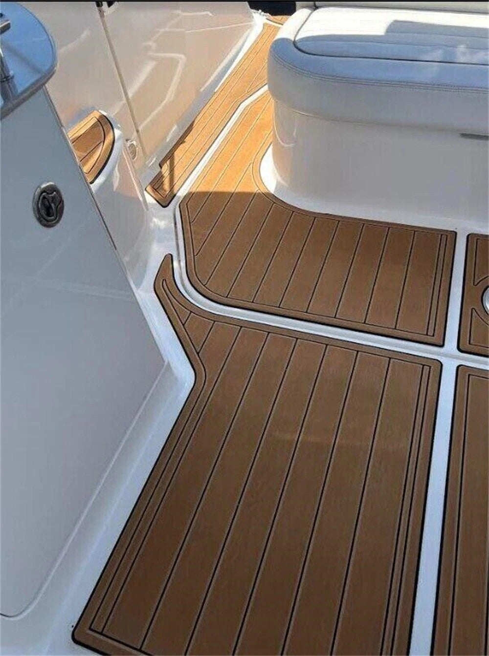 Swim Step Cockpit Pad for Sea Ray Sundancer 290 (2007) - EVA Foam Teak Deck